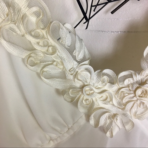 Vintage lingerie body suit. White ruffled unique - Picture 4 of 8